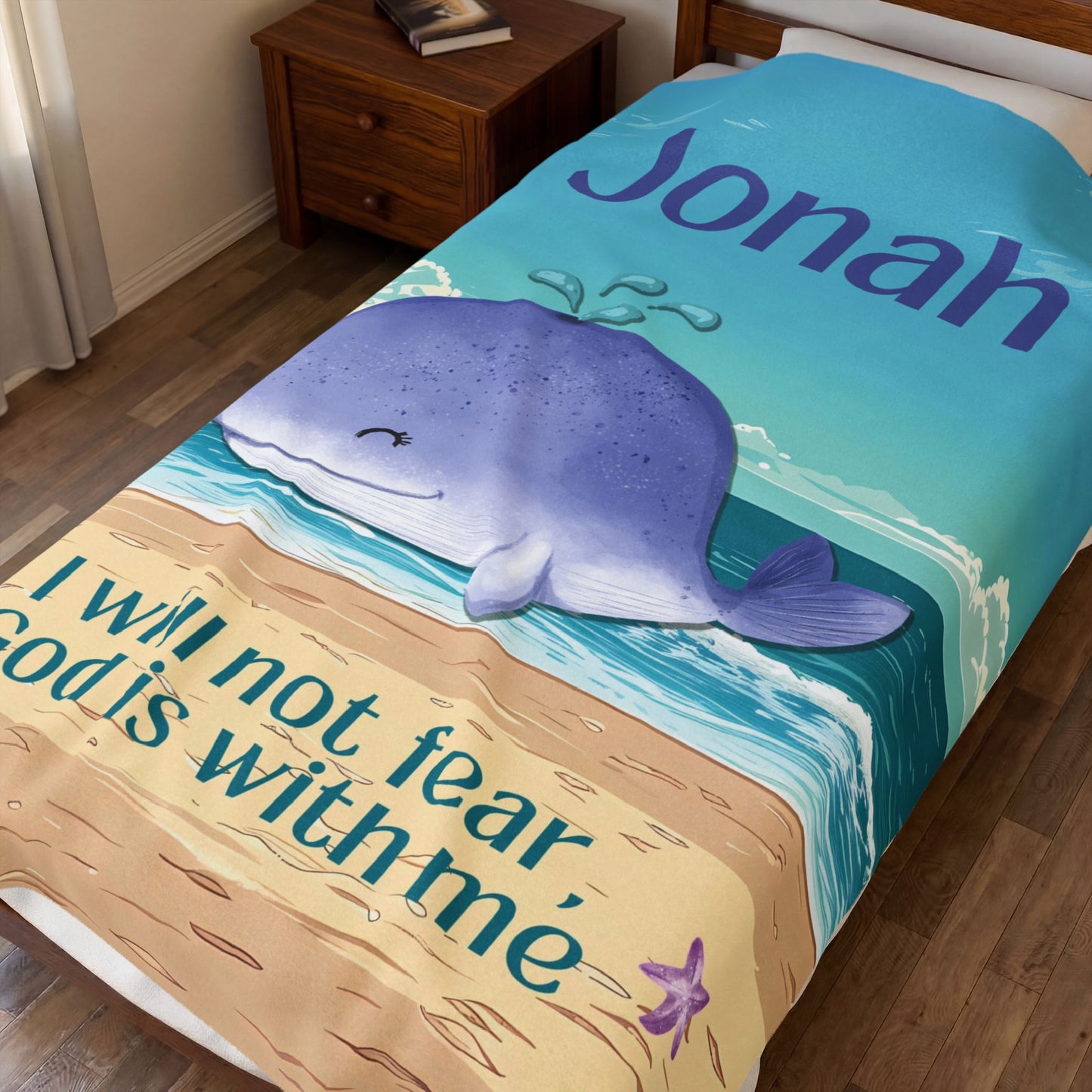 I Will Not Fear Whale Blanket