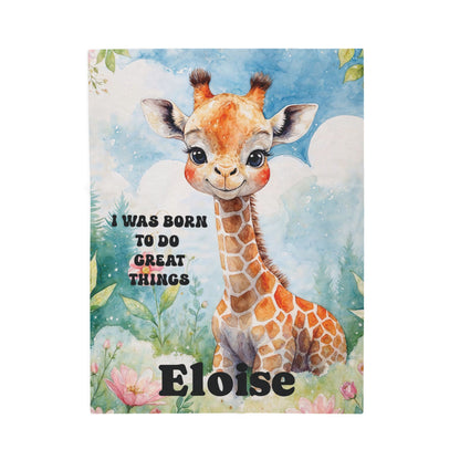 Born to Do Great Things Giraffe Blanket