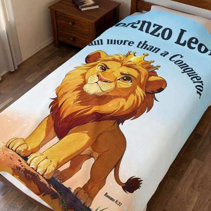 I am More than a Conqueror Lion Blanket