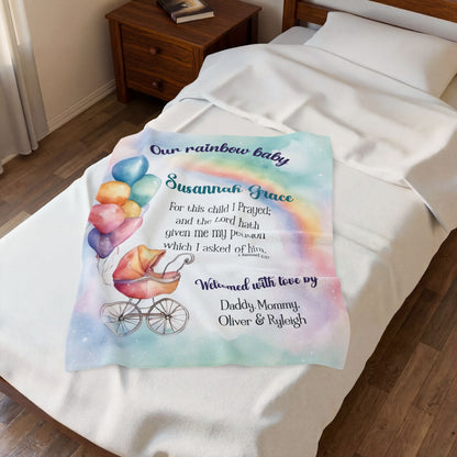 Personalized Rainbow Baby Blanket
