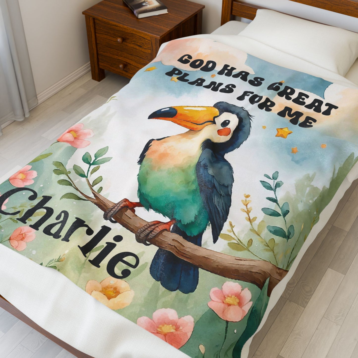 God Has Great Plans Toucan Blanket