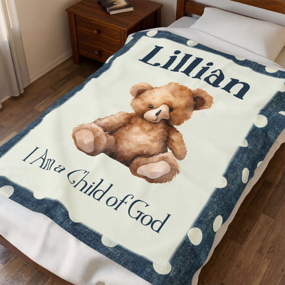 I Am A Child of God Bear Blanket