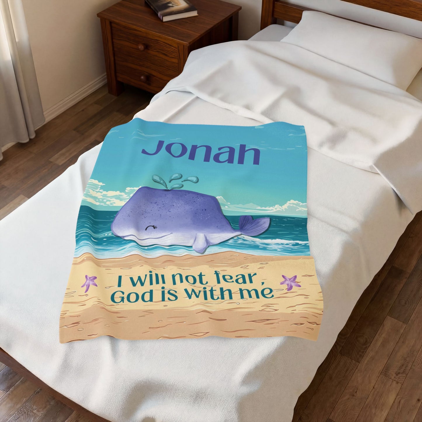 I Will Not Fear Whale Blanket