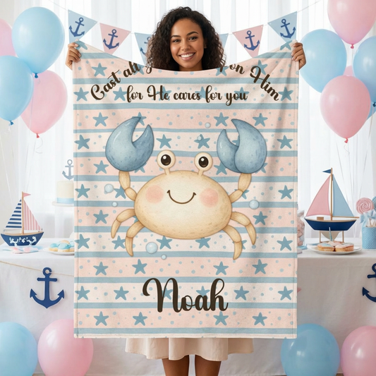Personalized Nautical Scripture Blanket
