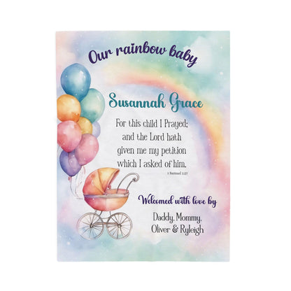 Personalized Rainbow Baby Blanket