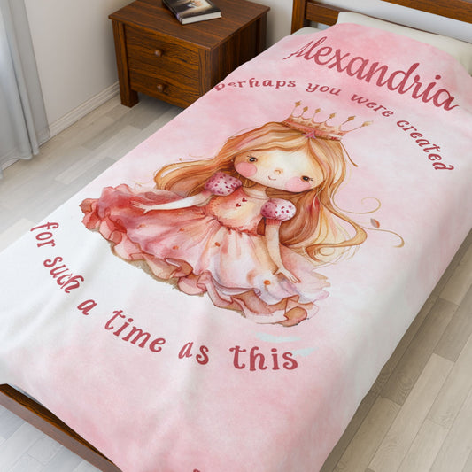 For Such a Time As This Personalized Plush Blanket