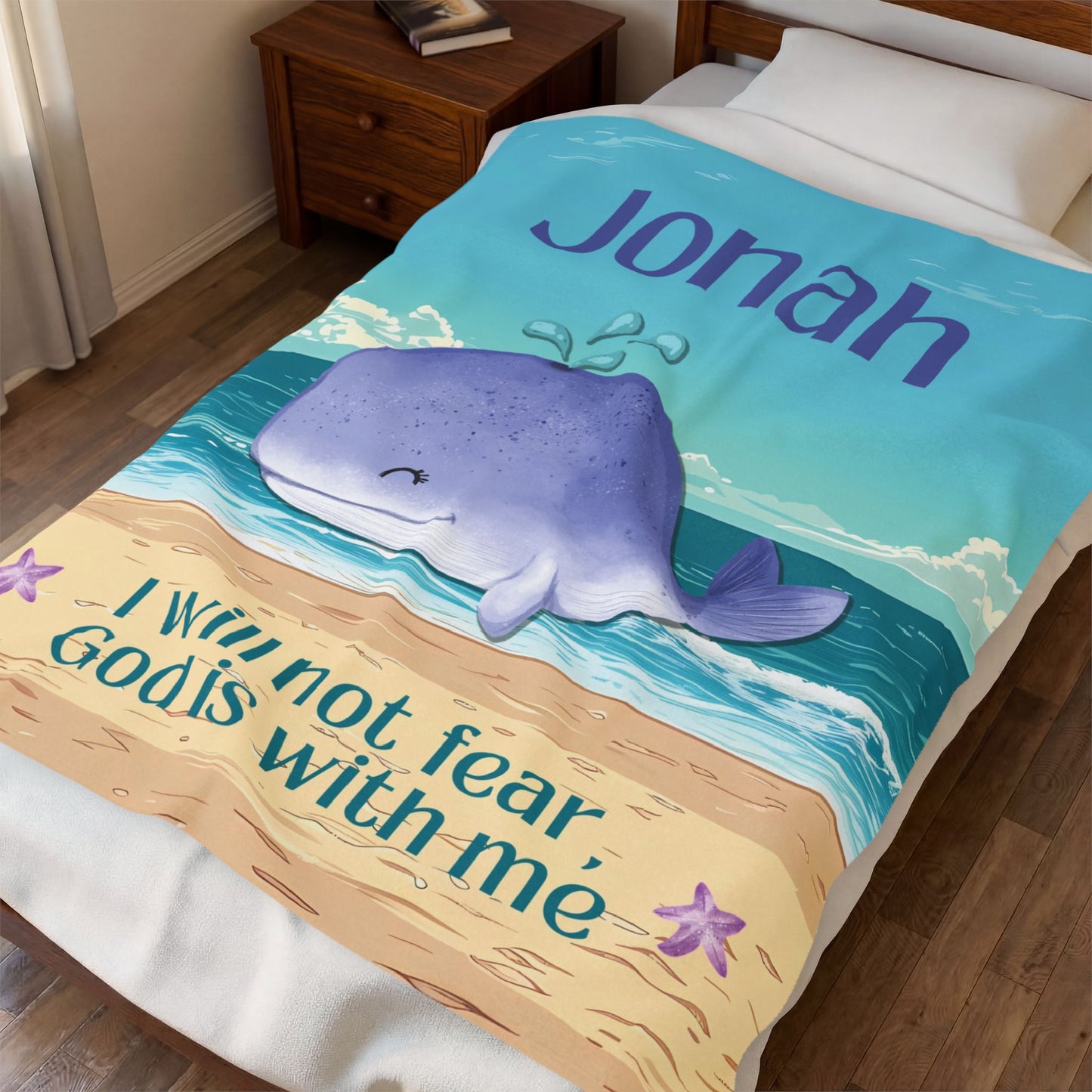 I Will Not Fear Whale Blanket