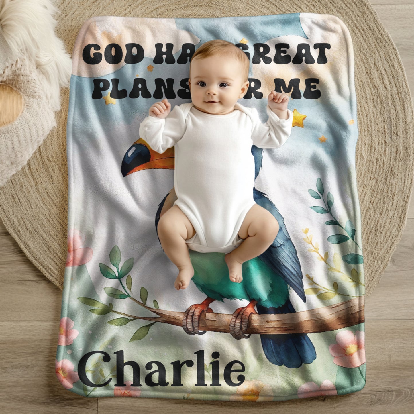 God Has Great Plans Toucan Blanket