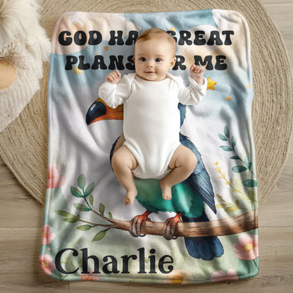 God Has Great Plans Toucan Blanket