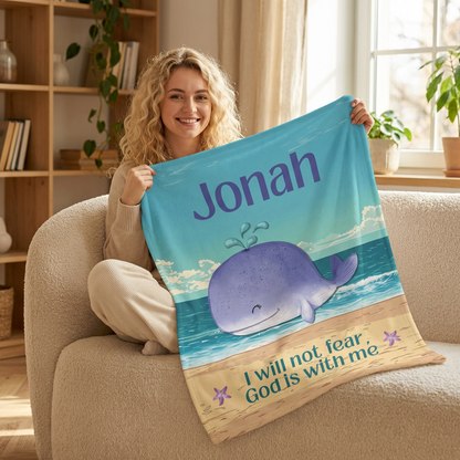 I Will Not Fear Whale Blanket